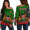 Kenya Green Version Special Women's Off Shoulder SweatShirt, African Women Off Shoulder For Women