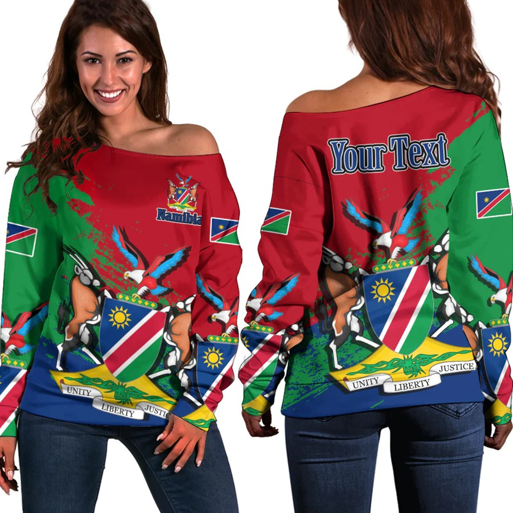 Namibia Special Women's Off Shoulder SweatShirt, African Women Off Shoulder For Women