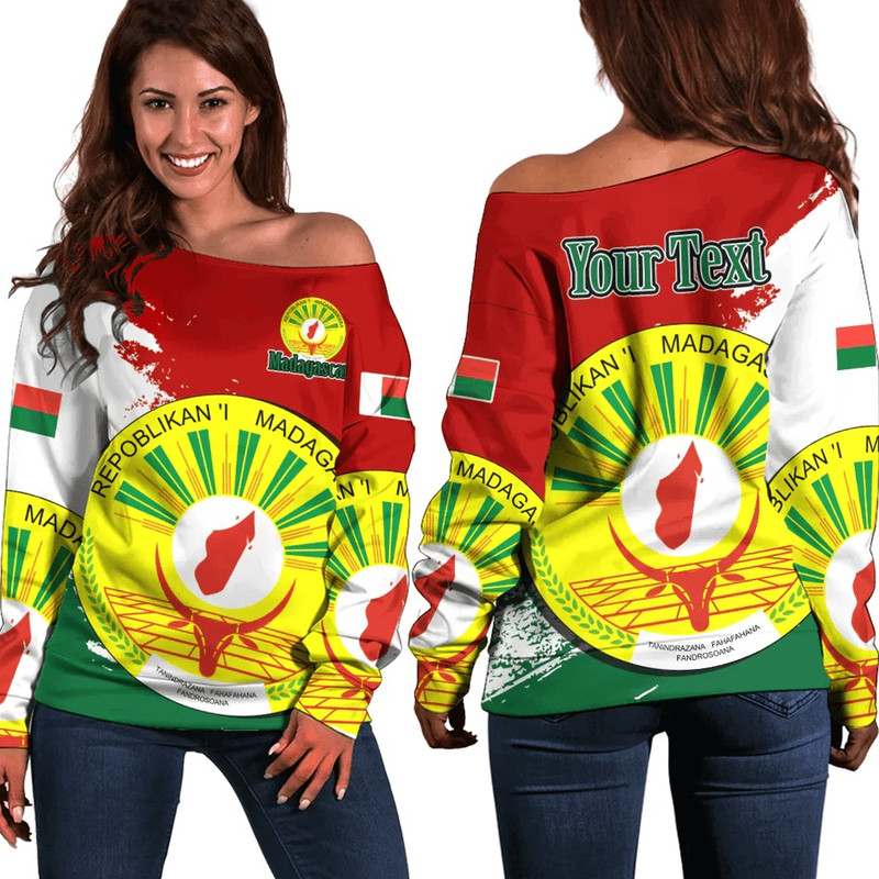 Madagascar Special Women's Off Shoulder SweatShirt, African Women Off Shoulder For Women