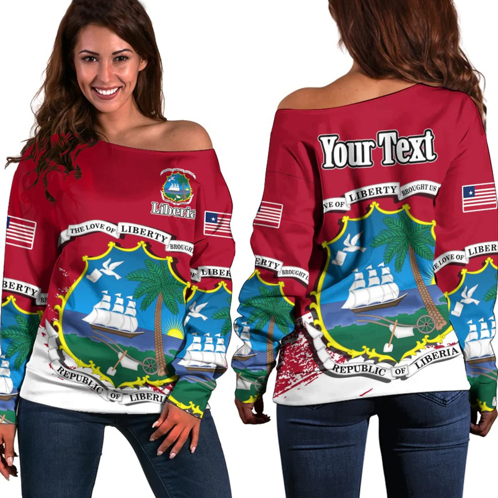 Liberia Special Women's Off Shoulder SweatShirt, African Women Off Shoulder For Women