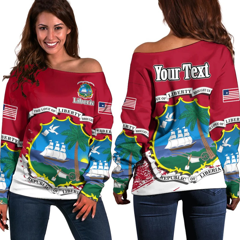 Liberia Special Women's Off Shoulder SweatShirt, African Women Off Shoulder For Women