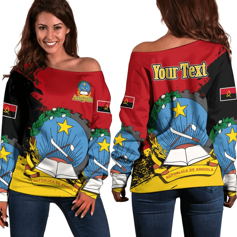 Angola Special Women's Off Shoulder SweatShirt, African Women Off Shoulder For Women