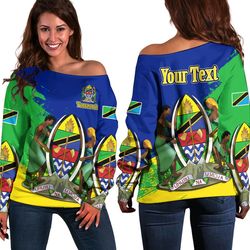 tanzania special women's off shoulder sweatshirt, african women off shoulder for women