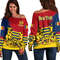 Chad Red Version Special Women's Off Shoulder SweatShirt, African Women Off Shoulder For Women