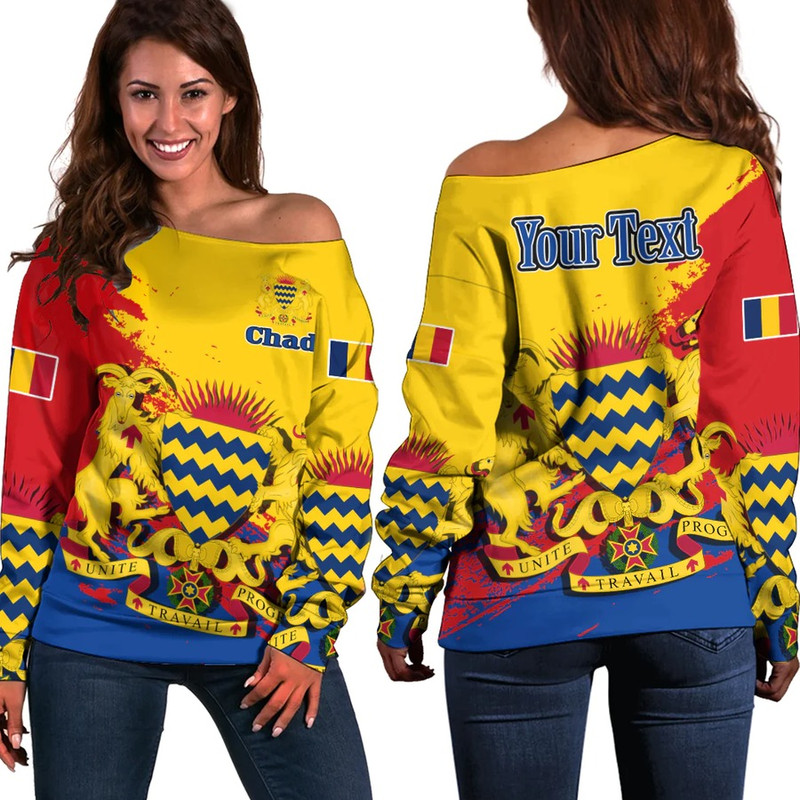 Chad Special Women's Off Shoulder SweatShirt, African Women Off Shoulder For Women