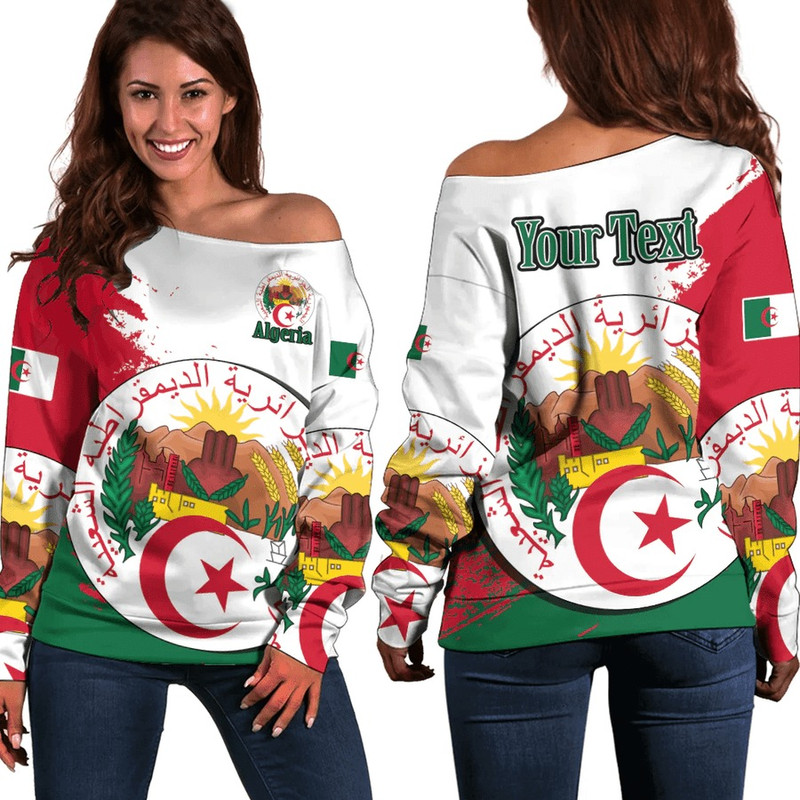Algeria Special Women's Off Shoulder SweatShirt, African Women Off Shoulder For Women