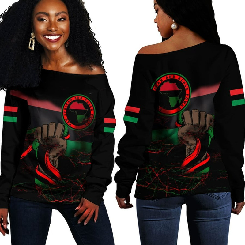 Africa Zone Off Shoulder Sweaters - Pan Africanism And Black Power, African Women Off Shoulder For Women