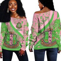 AKA Sorority Special Off Shoulder Sweaters 01, African Women Off Shoulder For Women