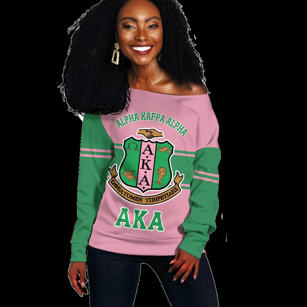 AKA Sorority Green Line Women Off Shoulder, African Women Off Shoulder For Women