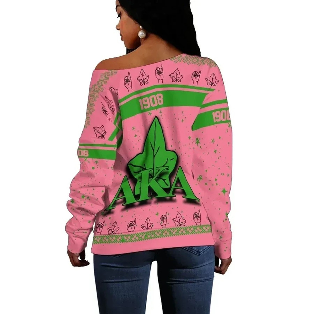 AKA Sorority Christmas Offshoulder 01, African Women Off Shoulder For Women