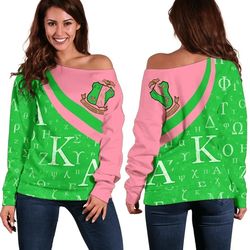 aka sorority greek letter women off shoulder, african women off shoulder for women