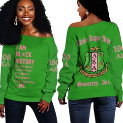 AKA Sorority 1908 Black History Off Shoulder Sweaters, African Women Off Shoulder For Women