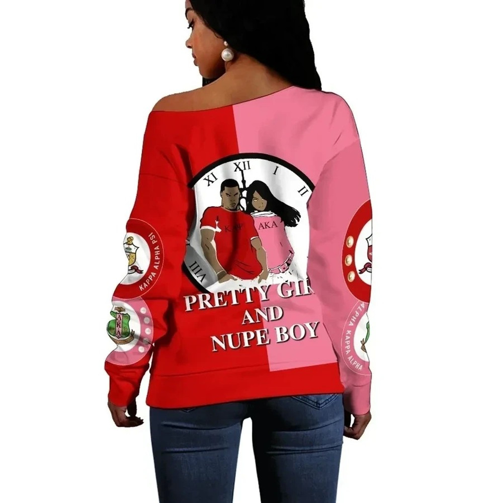 Nupe AKA Sorority Couple Offshoulder, African Women Off Shoulder For Women