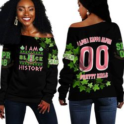 AKA Sorority Black History Off Shoulder Sweaters, African Women Off Shoulder For Women