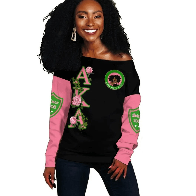 AKA Sorority Pink Rose Offshoulder, African Women Off Shoulder For Women