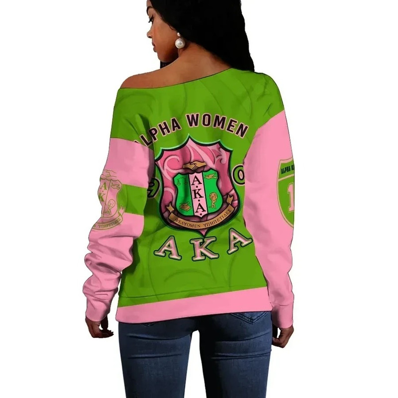 AKA Sorority - Alpha Women Off Shoulder Sweatshirt, African Women Off Shoulder For Women