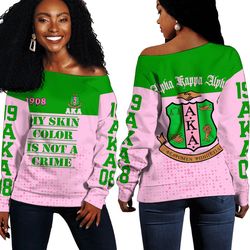 AKA Sorority Off Shoulder Sweaters 01, African Women Off Shoulder For Women