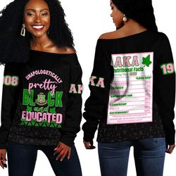 AKA Sorority Off Shoulder Sweaters 03, African Women Off Shoulder For Women