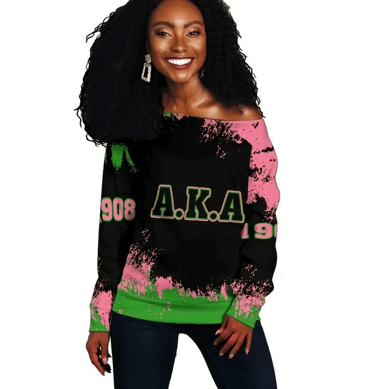 AKA Sorority Zip Women Off Shoulder Face Style, African Women Off Shoulder For Women