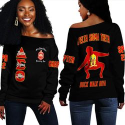 Delta Sigma Theta Duck Walk Diva Off Shoulder Sweaters 01, African Women Off Shoulder For Women