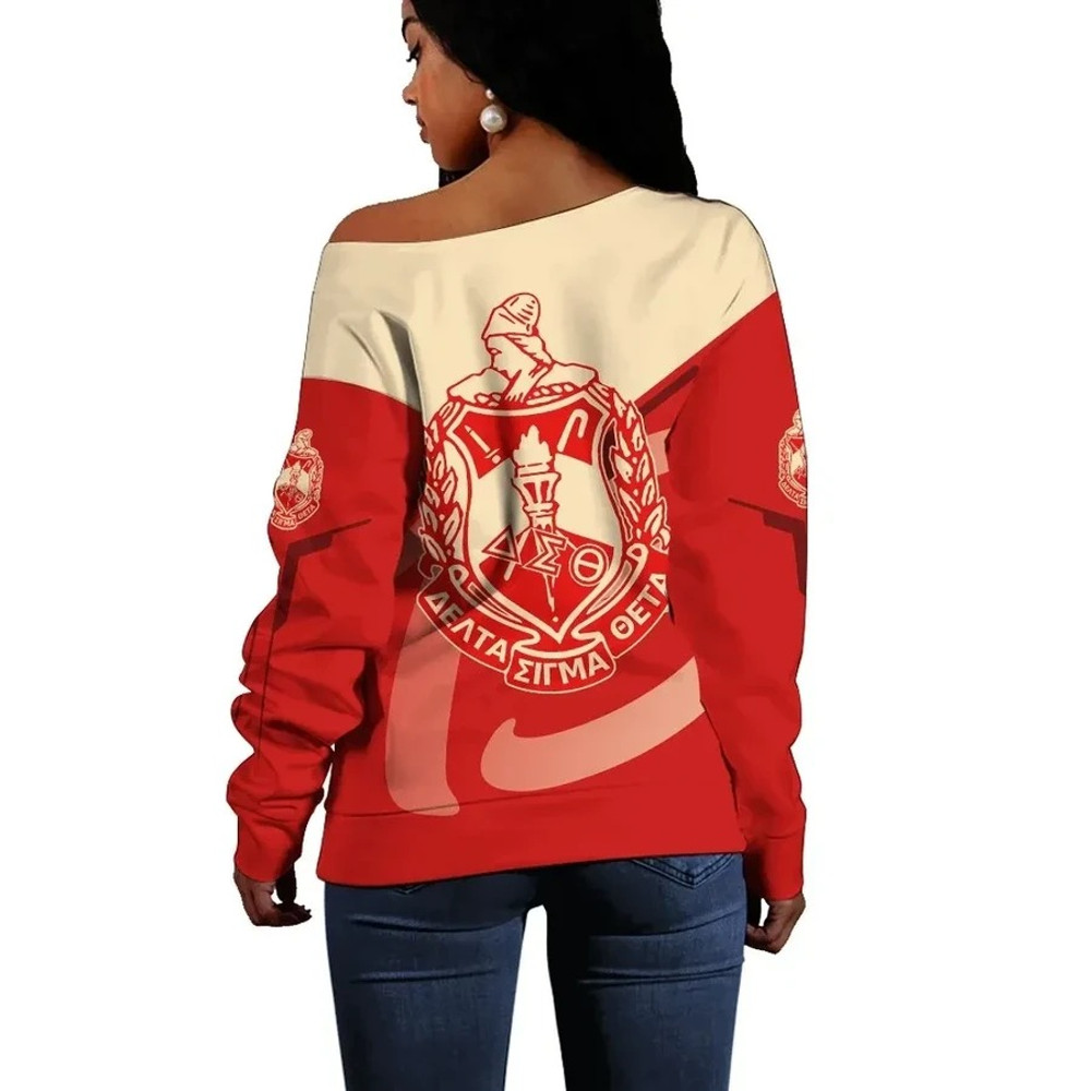 Delta Sigma Theta Women Off Shoulder Sweatshirt Drinking Style 03, African Women Off Shoulder For Women