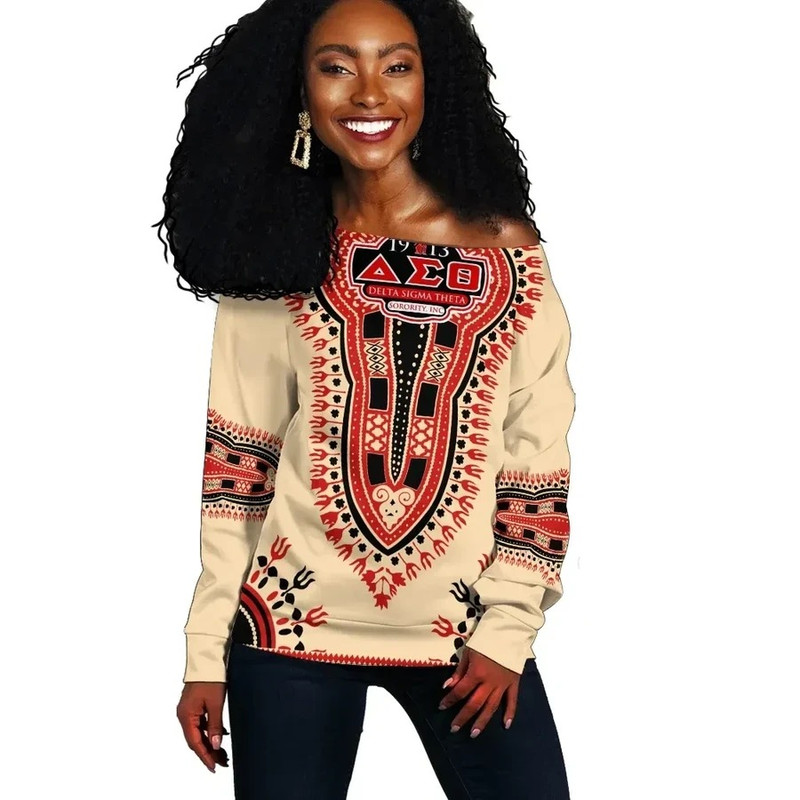 Delta Sigma Theta Dashiki Offshoulder 03, African Women Off Shoulder For Women