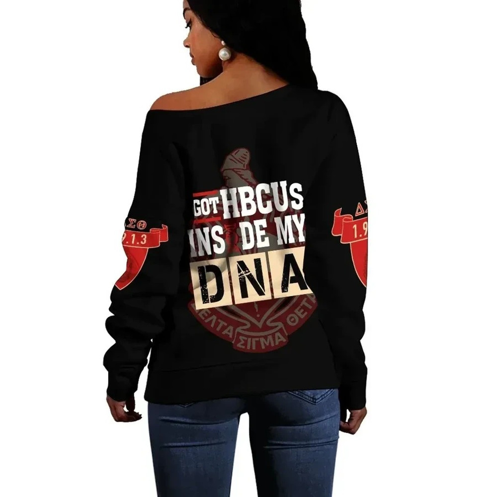 Delta Sigma Theta HBCU DNA Offshoulder 03, African Women Off Shoulder For Women