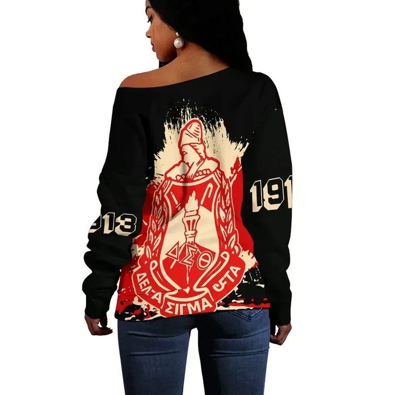 Delta Sigma Theta Offshoulder - Tip Style 03, African Women Off Shoulder For Women