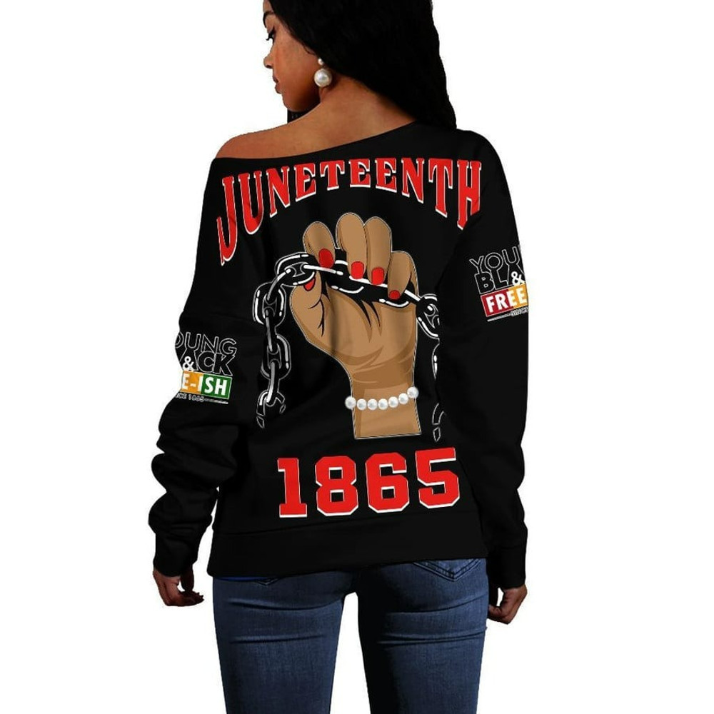 Juneteenth Delta Sigma Theta Pretty Girl Off Shoulder Sweater 03, African Women Off Shoulder For Women