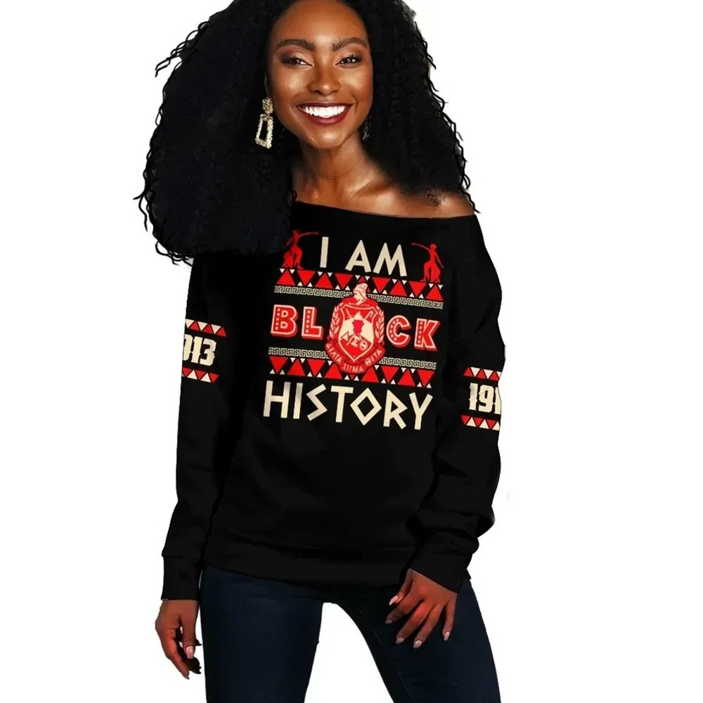 I Am Black History Delta Sigma Theta Offshoulder 03, African Women Off Shoulder For Women