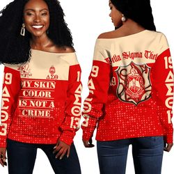Delta Sigma Theta Off Shoulder Sweaters 04, African Women Off Shoulder For Women
