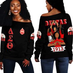 Delta Sigma Theta Sisterhood Off Shoulder Sweaters 06, African Women Off Shoulder For Women