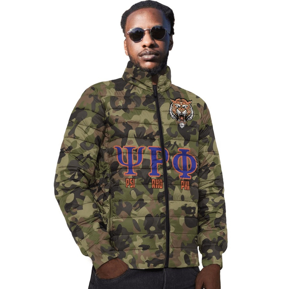 Psi Rho Phi Camo Padded Jackets, African Padded Jacket For Men Women