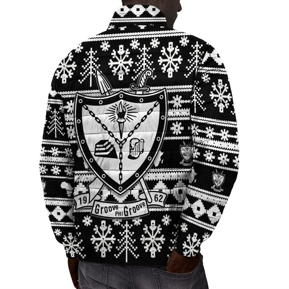 Groove Phi Groove Letter Christmas Padded Jackets, African Padded Jacket For Men Women