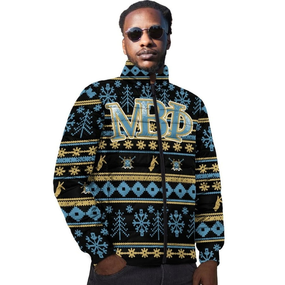 Mu Beta Phi Letter Christmas Padded Jackets, African Padded Jacket For Men Women