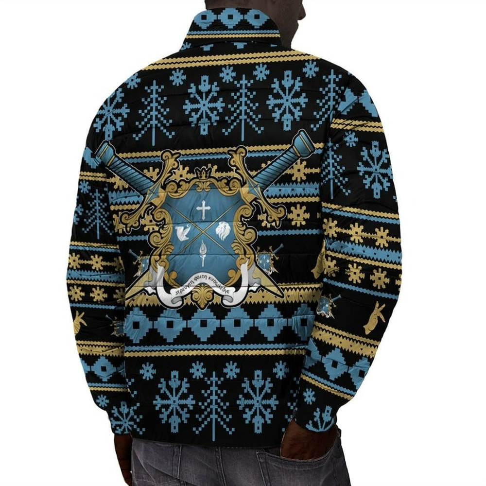 Mu Beta Phi Letter Christmas Padded Jackets, African Padded Jacket For Men Women