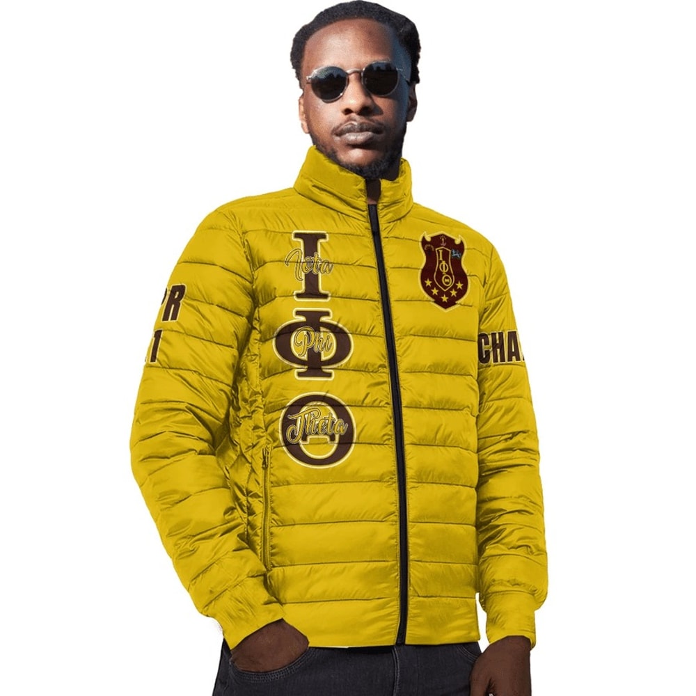 Custom Iota Phi Theta (Gold) Padded Jackets, African Padded Jacket For Men Women