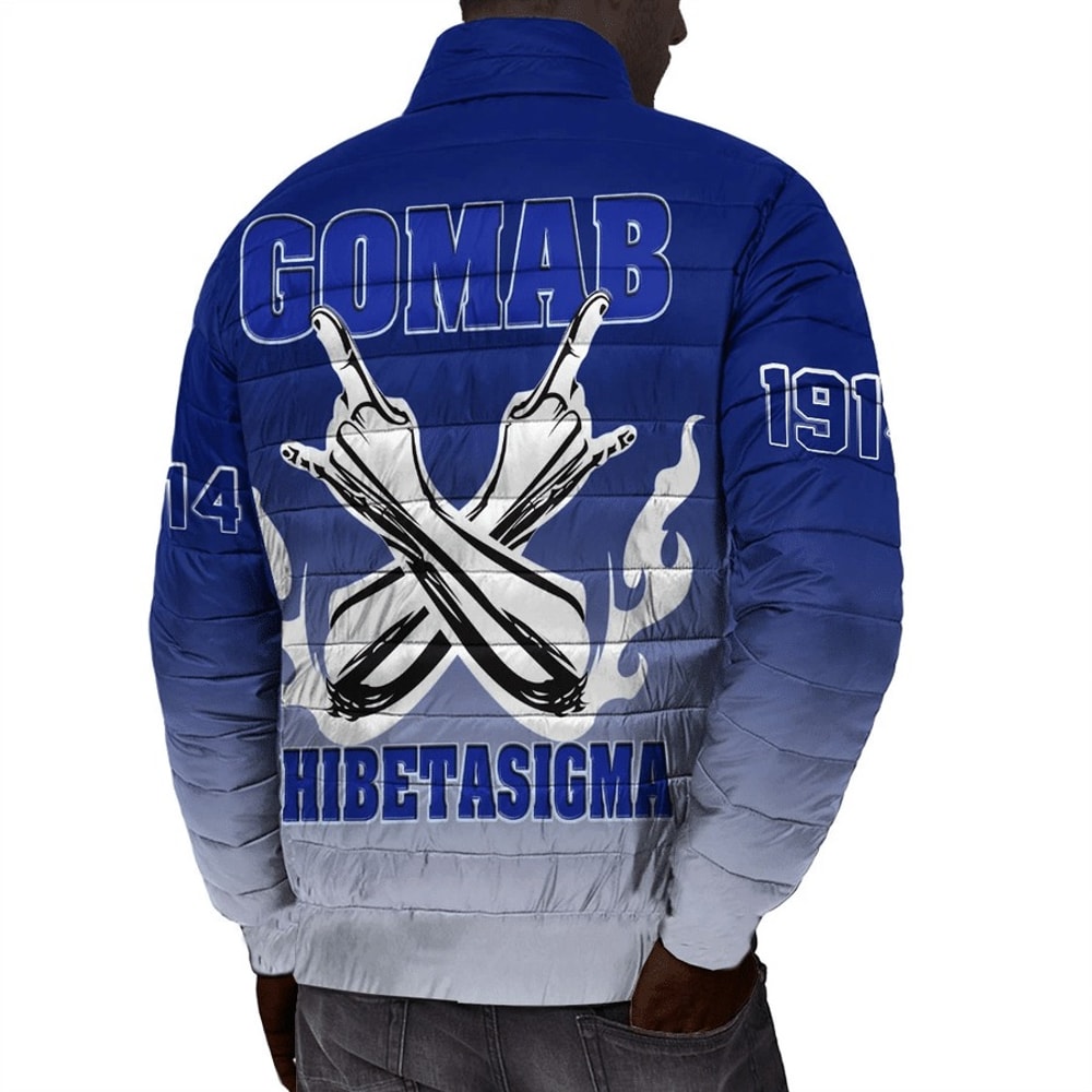 Phi Beta Sigma Gradient Padded Jackets, African Padded Jacket For Men Women