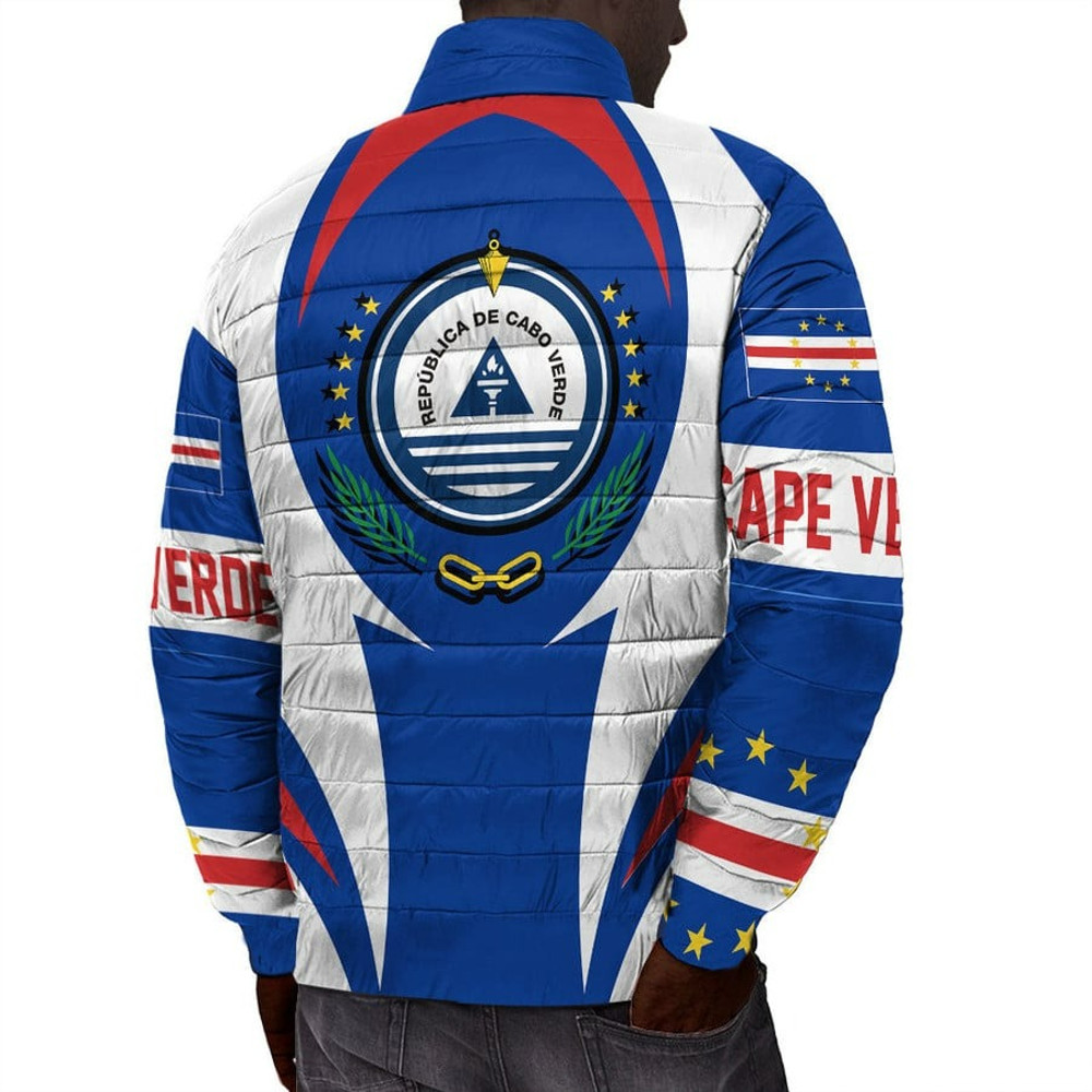 Cape Verde Action Flag Padded Jacket, African Padded Jacket For Men Women