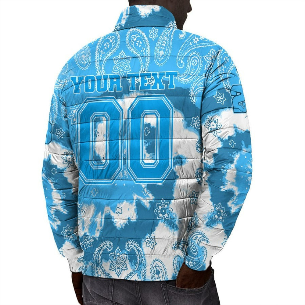 Custom Alpha Lambda Psi Paisley Bandana Tie Dye Style Padded Jacket, African Padded Jacket For Men Women