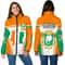 Ivory Coast Active Flag Women Padded Jacket, African Padded Jacket For Men Women