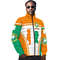 Ivory Coast Active Flag Padded Jacket, African Padded Jacket For Men Women