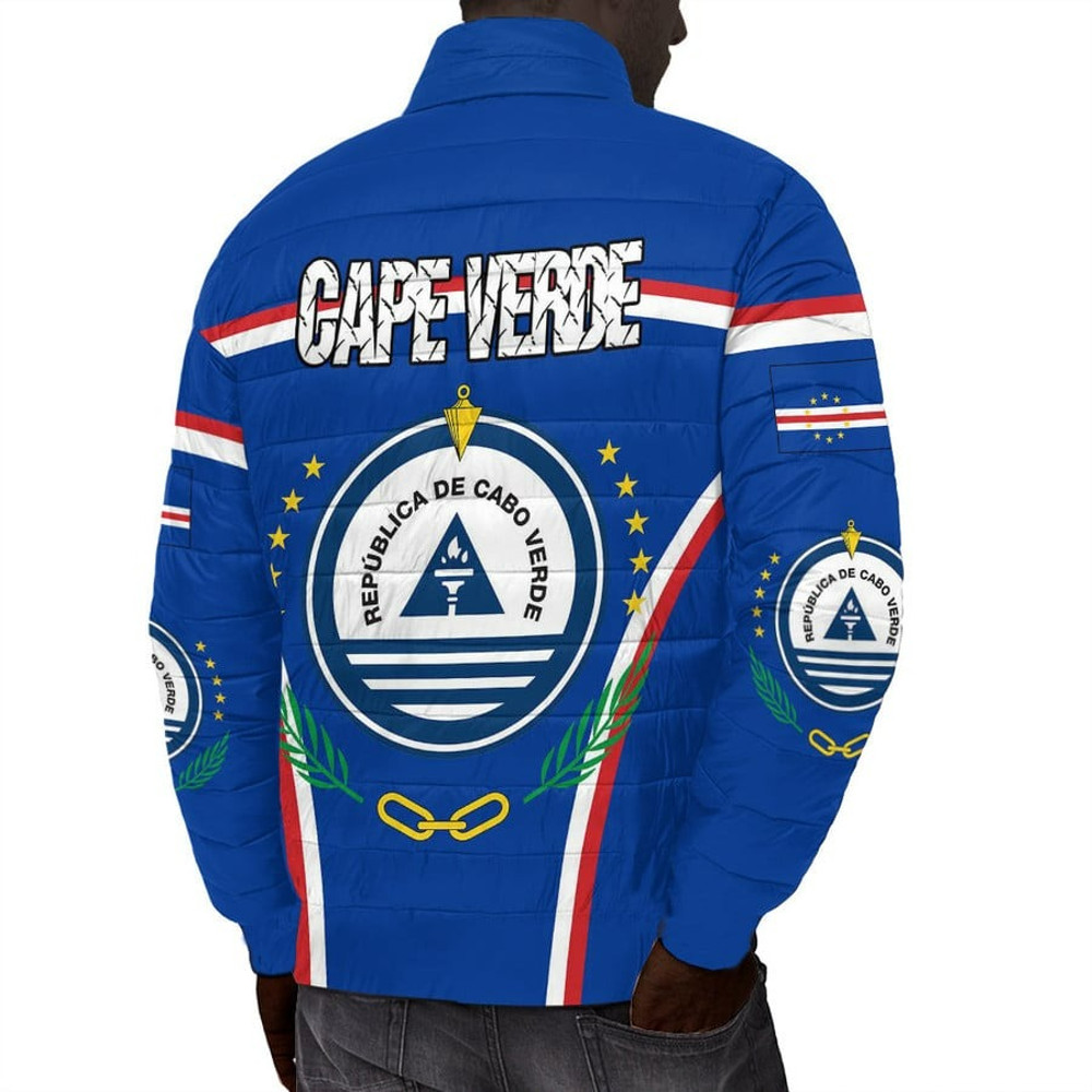 Cape Verde Active Flag Padded Jacket, African Padded Jacket For Men Women