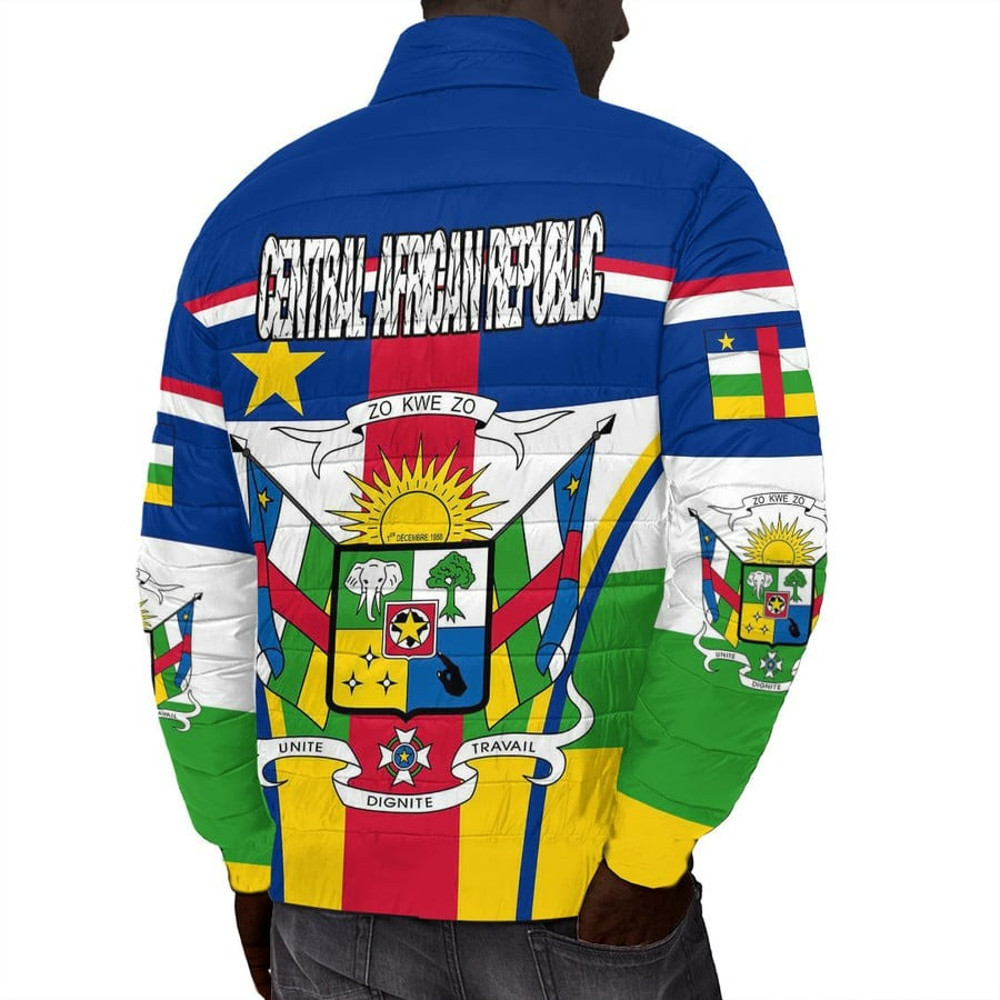 Central African Republic Active Flag Padded Jacket, African Padded Jacket For Men Women