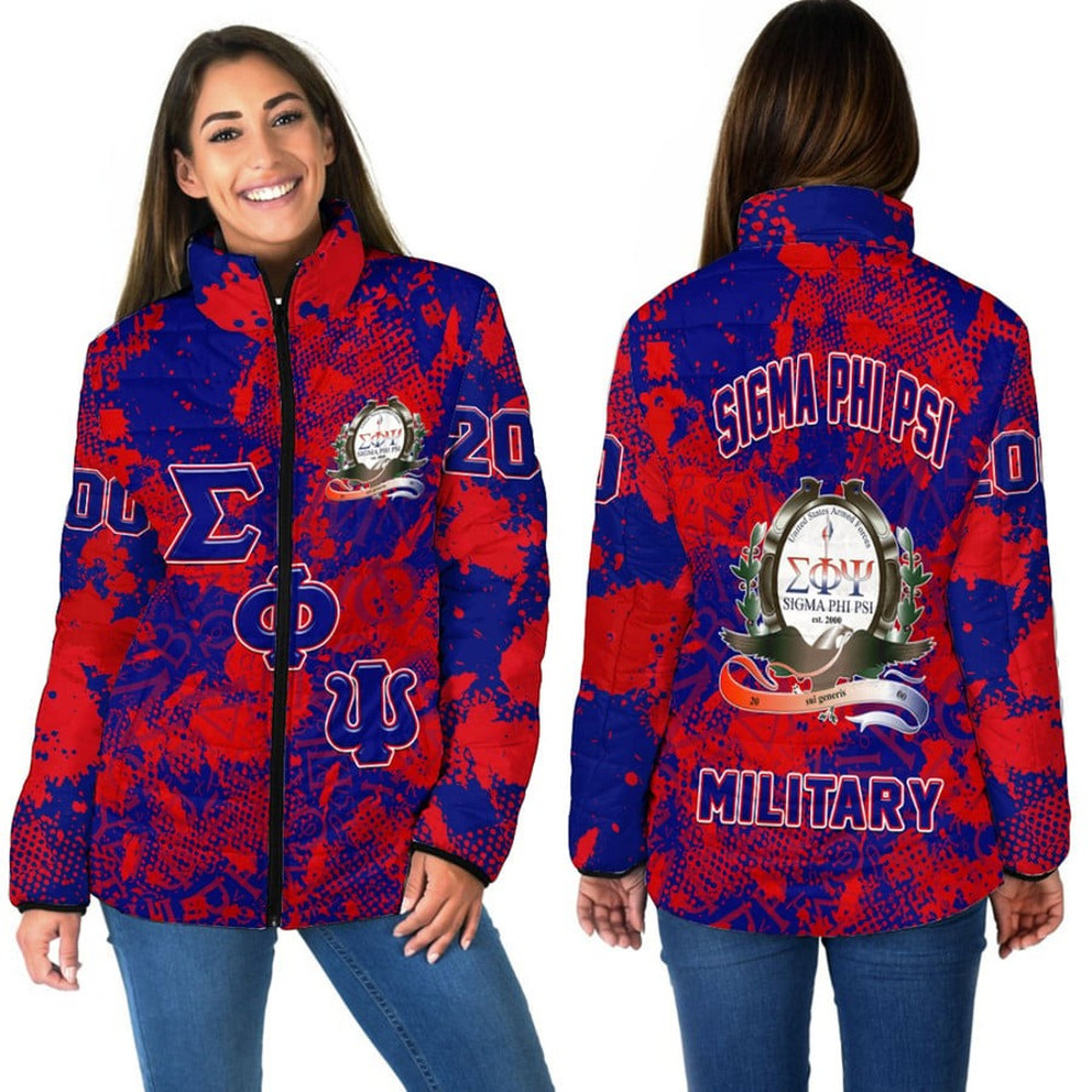 Sigma Phi Psi Sport Style Women Padded Jacket, African Padded Jacket For Men Women