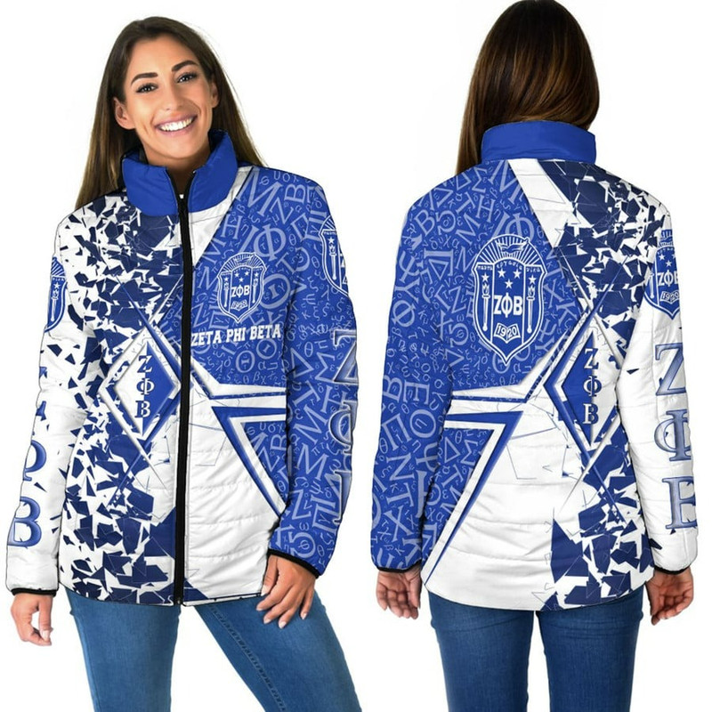 Zeta Phi Beta Legend Women Padded Jacket, African Padded Jacket For Men Women