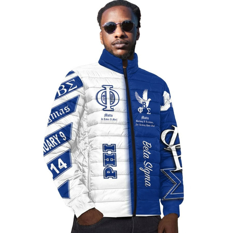 Phi Beta Sigma Unique Padded Jacket, African Padded Jacket For Men Women