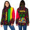 Mauritius Women's Padded Jacket Kente Pattern, African Padded Jacket For Men Women