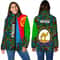 Eritrea Women's Padded Jacket Kente Pattern, African Padded Jacket For Men Women