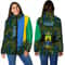 Gabon Women's Padded Jacket Kente Pattern, African Padded Jacket For Men Women